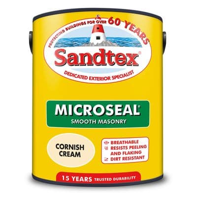 Sandtex 5L Cornish Cream  smooth masonry paint