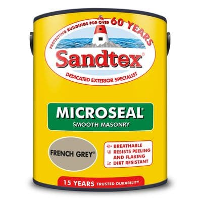 Sandtex 5L French Grey smooth masonry paint