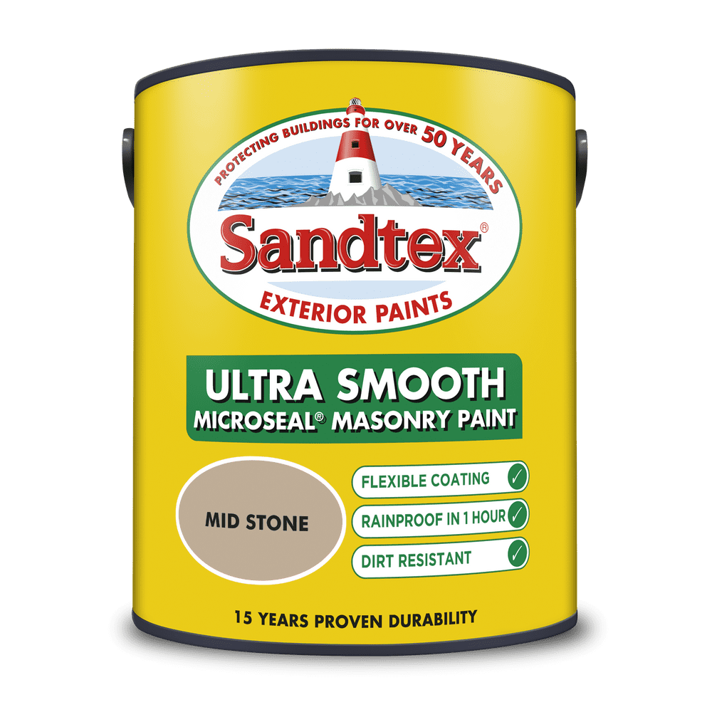 Sandtex 5L Mid Stone smooth masonry paint