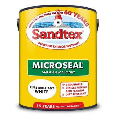 Sandtex smooth white masonry paint