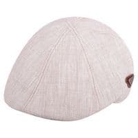 6 Panel Summer Beige Check Cotton Flat Hat