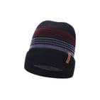 Beanie fur linned stripy hat