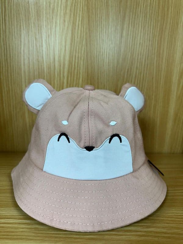 Beige cute animal bucket hat