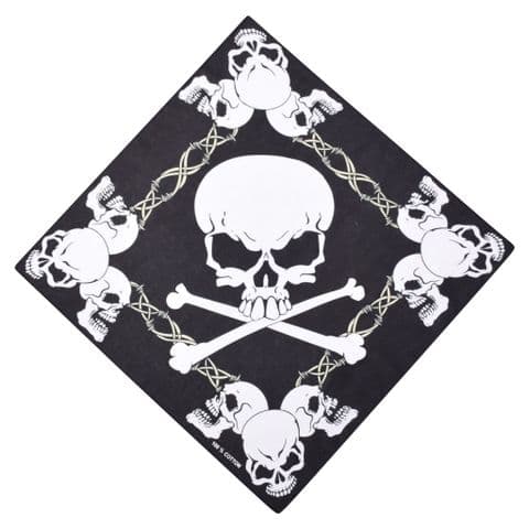Big Skull Print Black Bandana