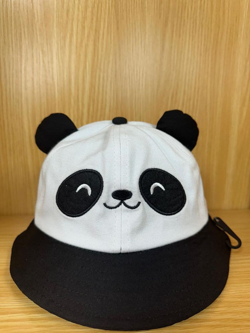 black and white cute animal bucket hat