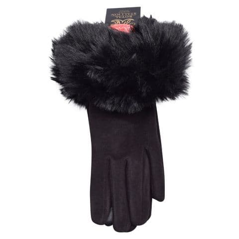 Black Furr Round Gloves