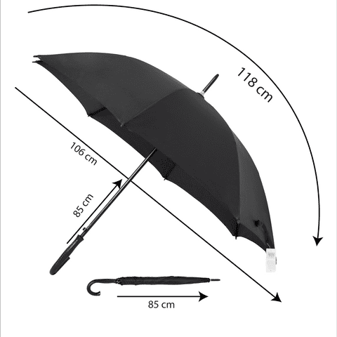 Black heavy duty gentleman umbrella