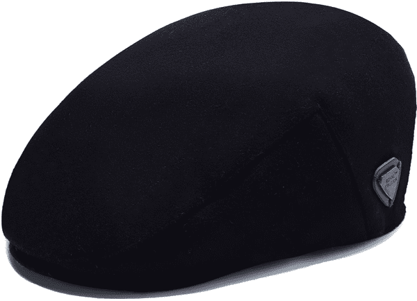 Black newsboy flat cap