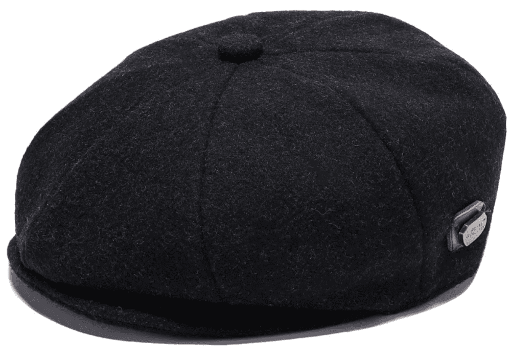 Black newsboy hat