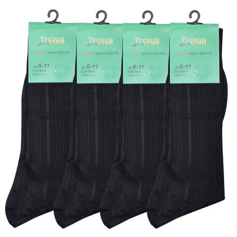 Black nylon silky socks men