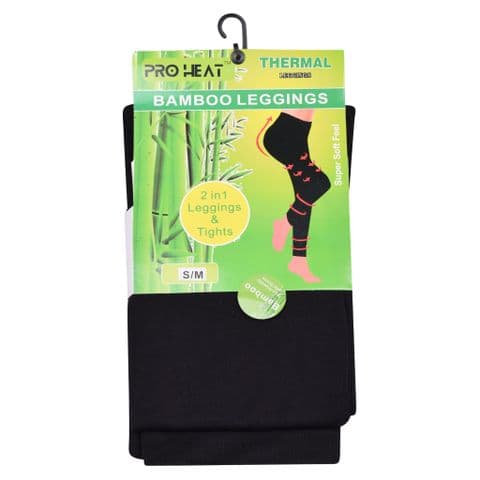 black thermal bamboo stretch leggings