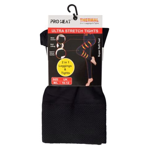 black thermal stretch leggings