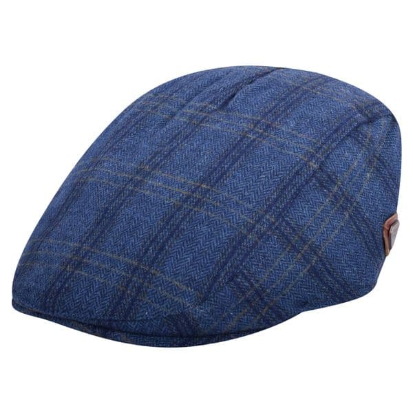 Blue Checked One Size Flat Hat.