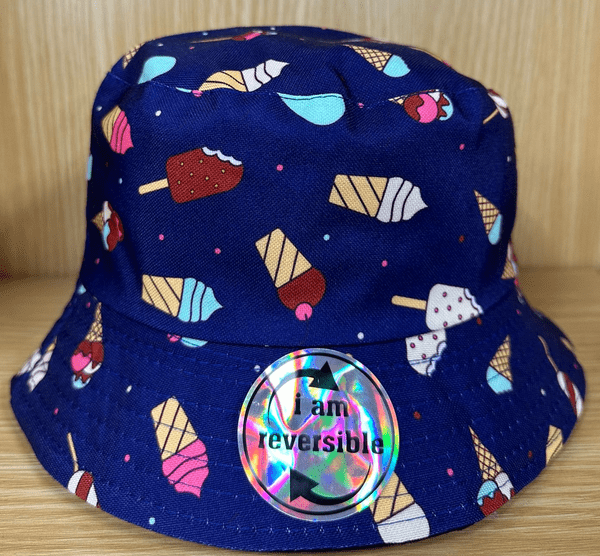 Blue ice cream bucket hat