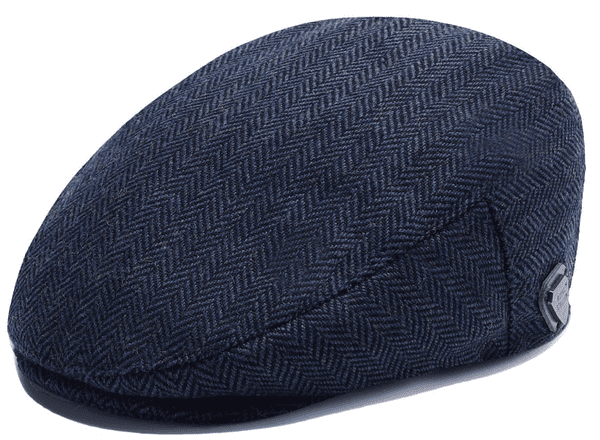 Bluesh herringbone newsboy flat cap