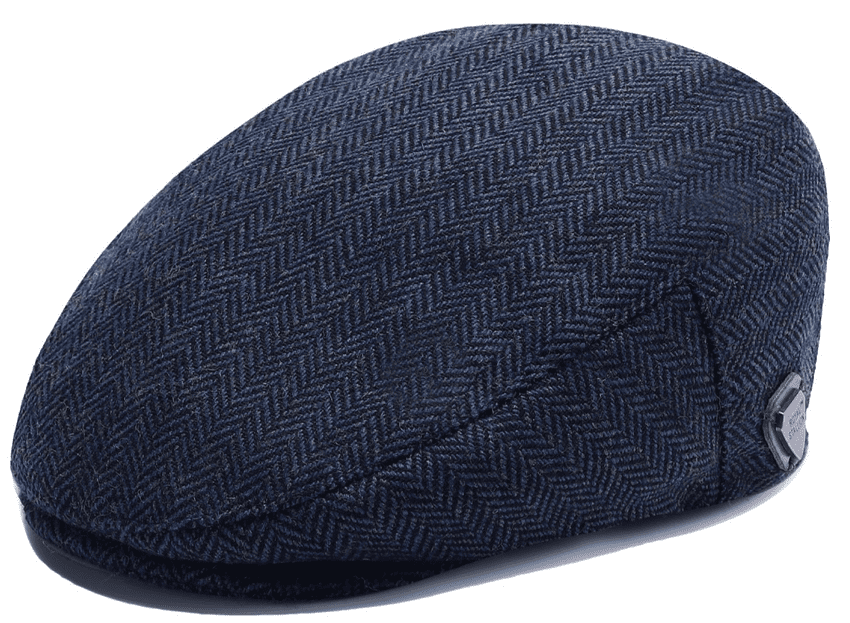 Bluesh herringbone newsboy flat cap