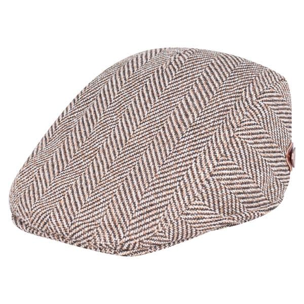 Brown Herringbone One Sized Flat Hat
