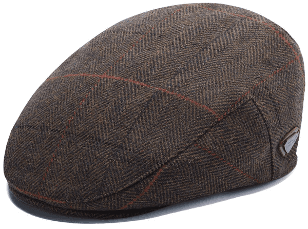 Camel check Newsboy flat cap