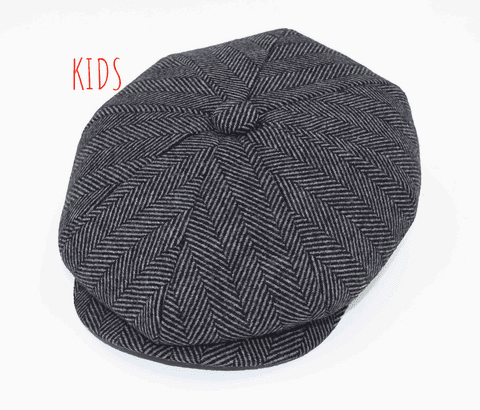 Children compact herringebone cap