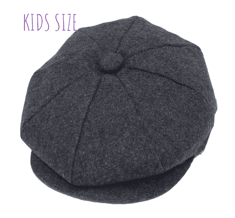 Children dark grey newsboy cap