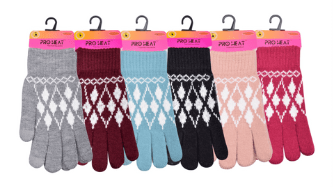 Daimond knitted padded gloves