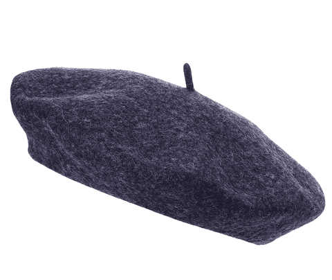Dark grey wool beret hats