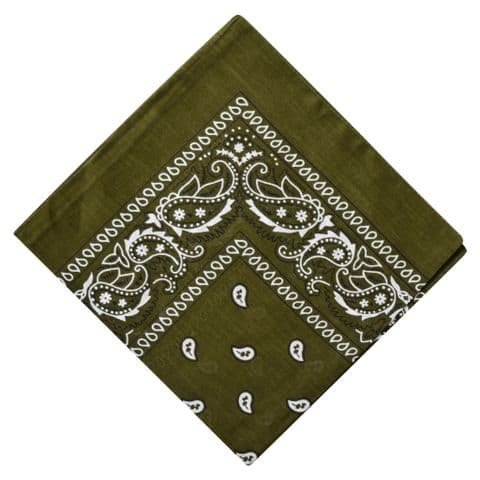 Dark Olive paisley bandana