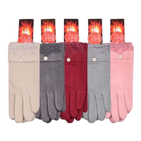 Designer net and button cotton gloves