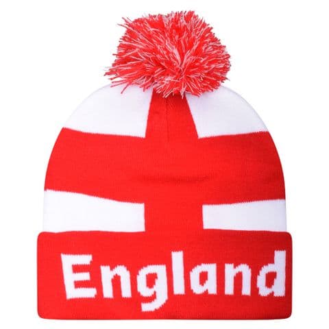 England pom pom beanie hat
