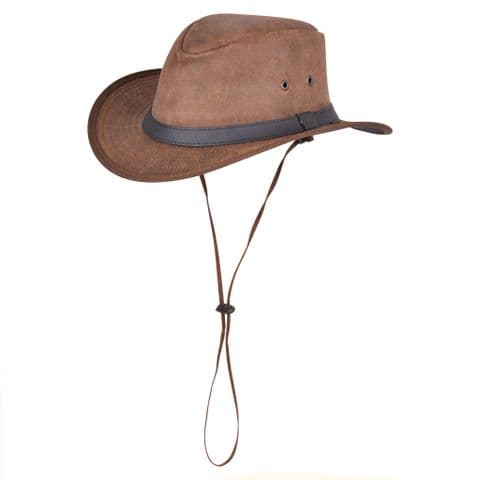 Eureka style cowboy radish brown hat