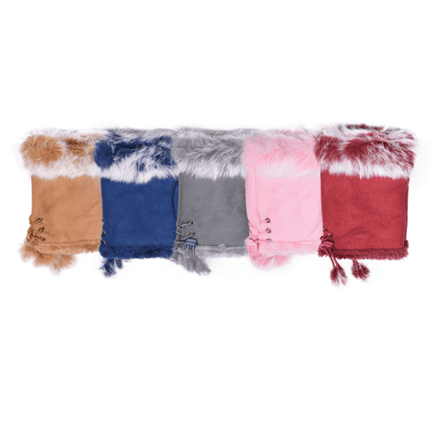 Fur hand warmer Mix colours ladies gloves