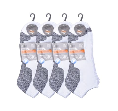 Gents White mix Cushioned Trainer Sock