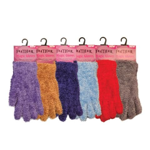 Girls Assorted Feather Gloves