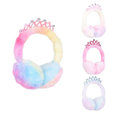 Girls crown earmuff with lights