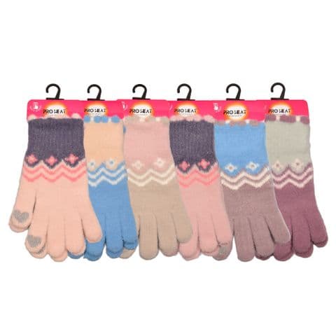 Girls Waves Style Padded Gloves