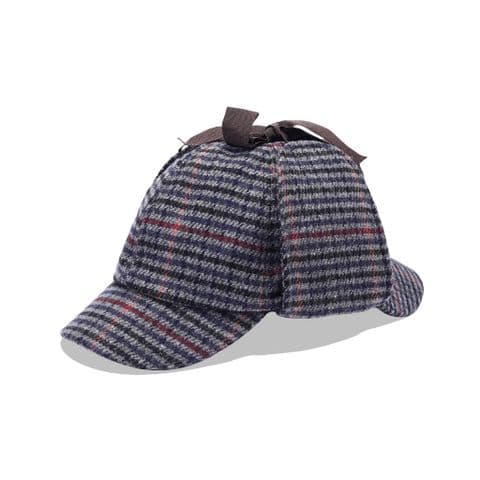 Grey Check Deer Stalker Hat
