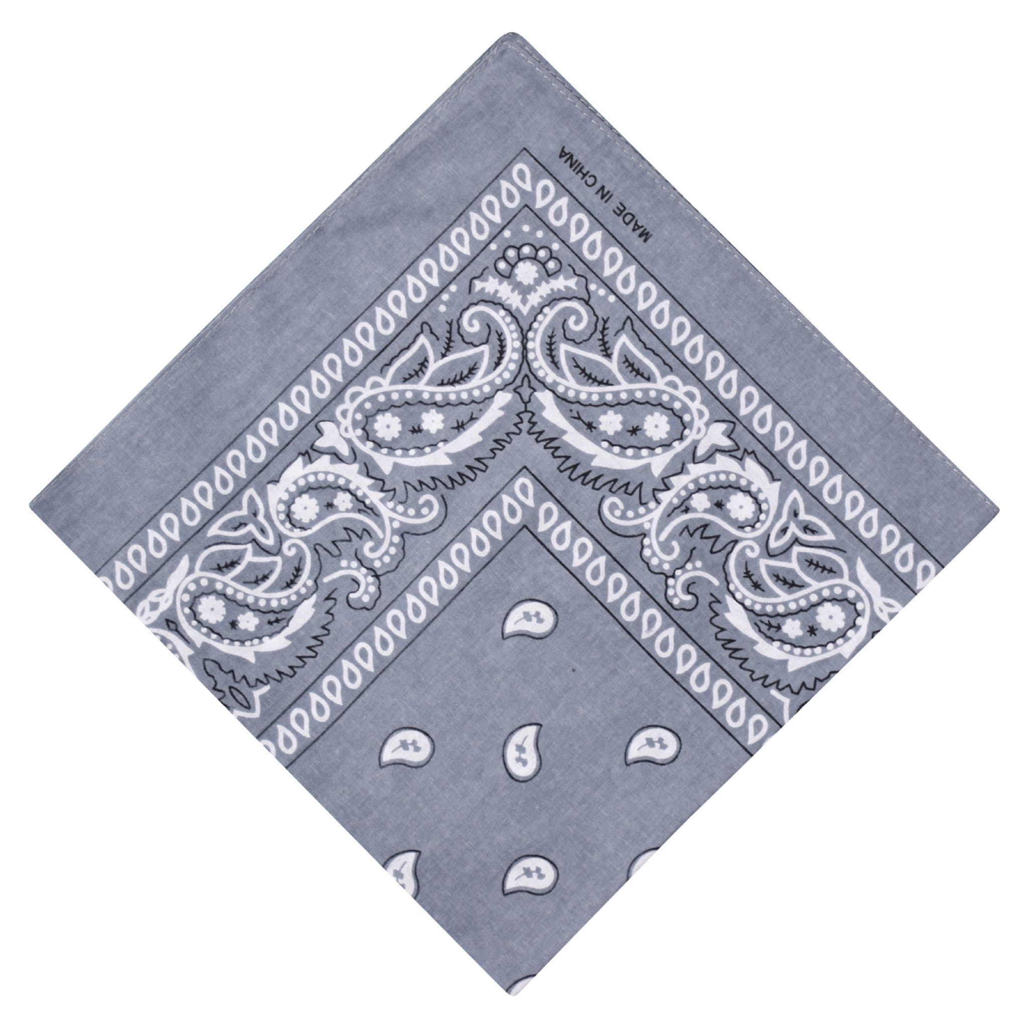 Grey paisley bandana