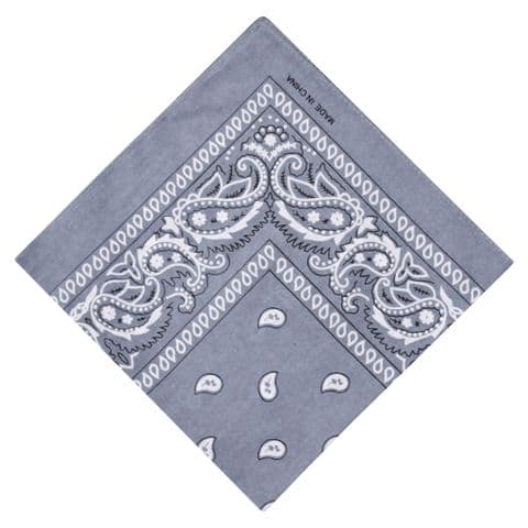 Grey paisley bandana