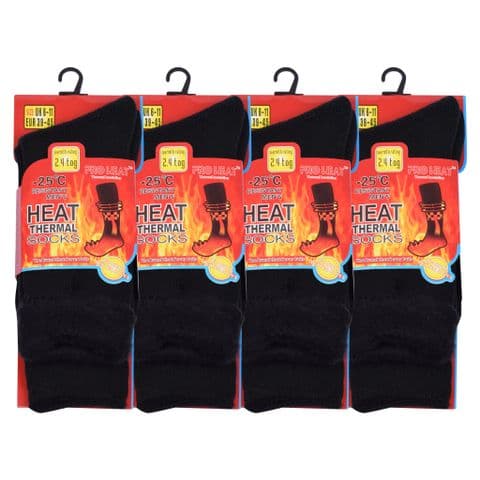 heat black basic thermal socks