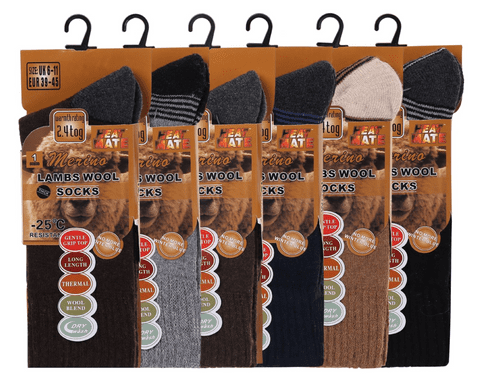 Heel striped merino wool sock