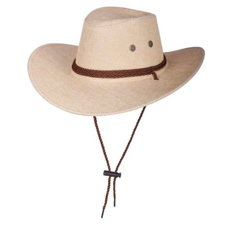 KHAKI Cow boyhat light straw