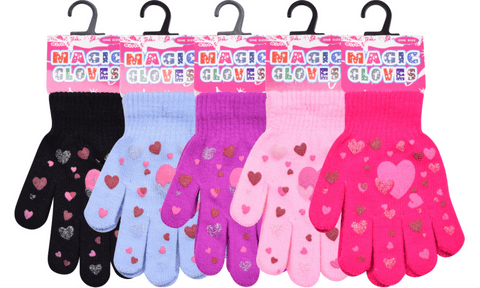 Kids glitter heart magic gloves
