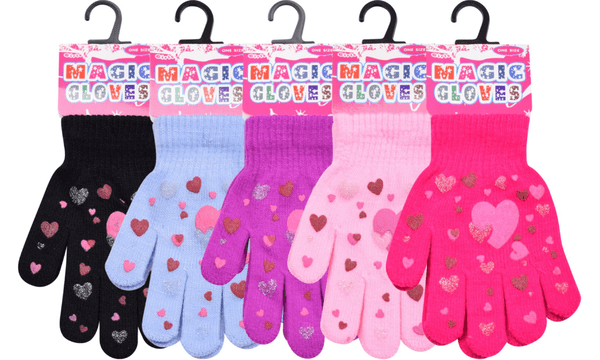 Kids glitter heart magic gloves