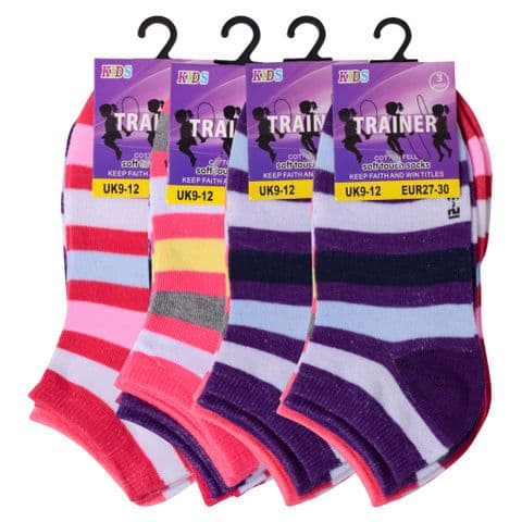 Kids Multi Summer Lines Trainer Socks