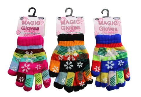 Kids Padded Snow Style  Magic Gloves
