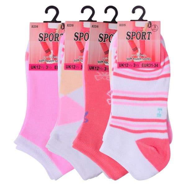 Kids Polka Dots Summer Lines Trainer Socks