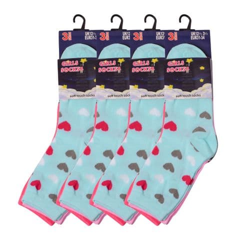 Kids Summer Heart Stars Socks