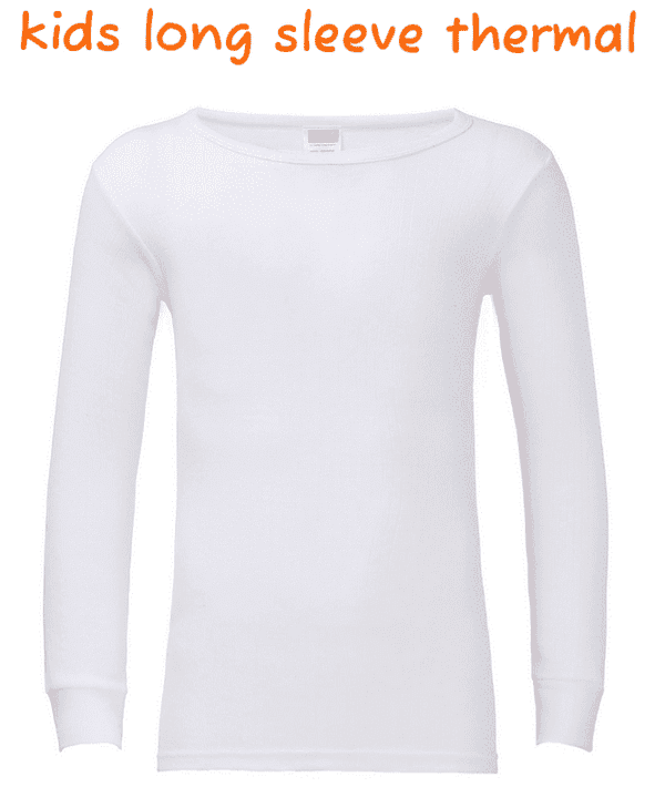kids white thermal long sleeve T-Shirt