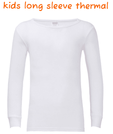 kids white thermal long sleeve T-Shirt