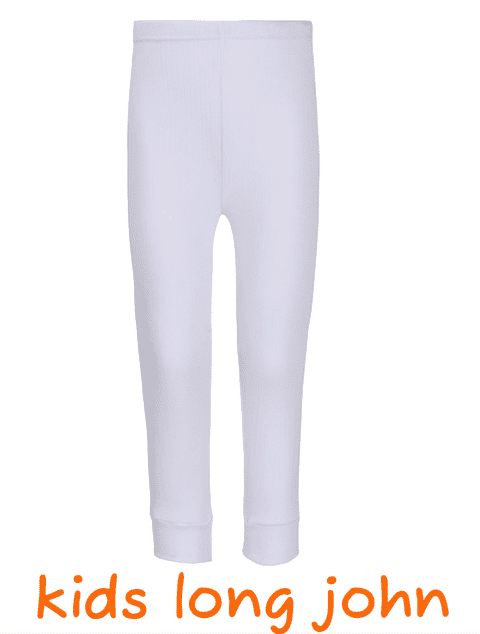 kids white thermal underwear